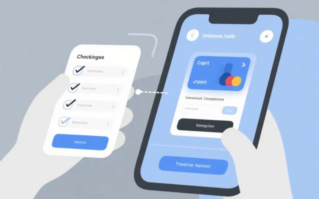 在线购票支付页面与确认清单的示意